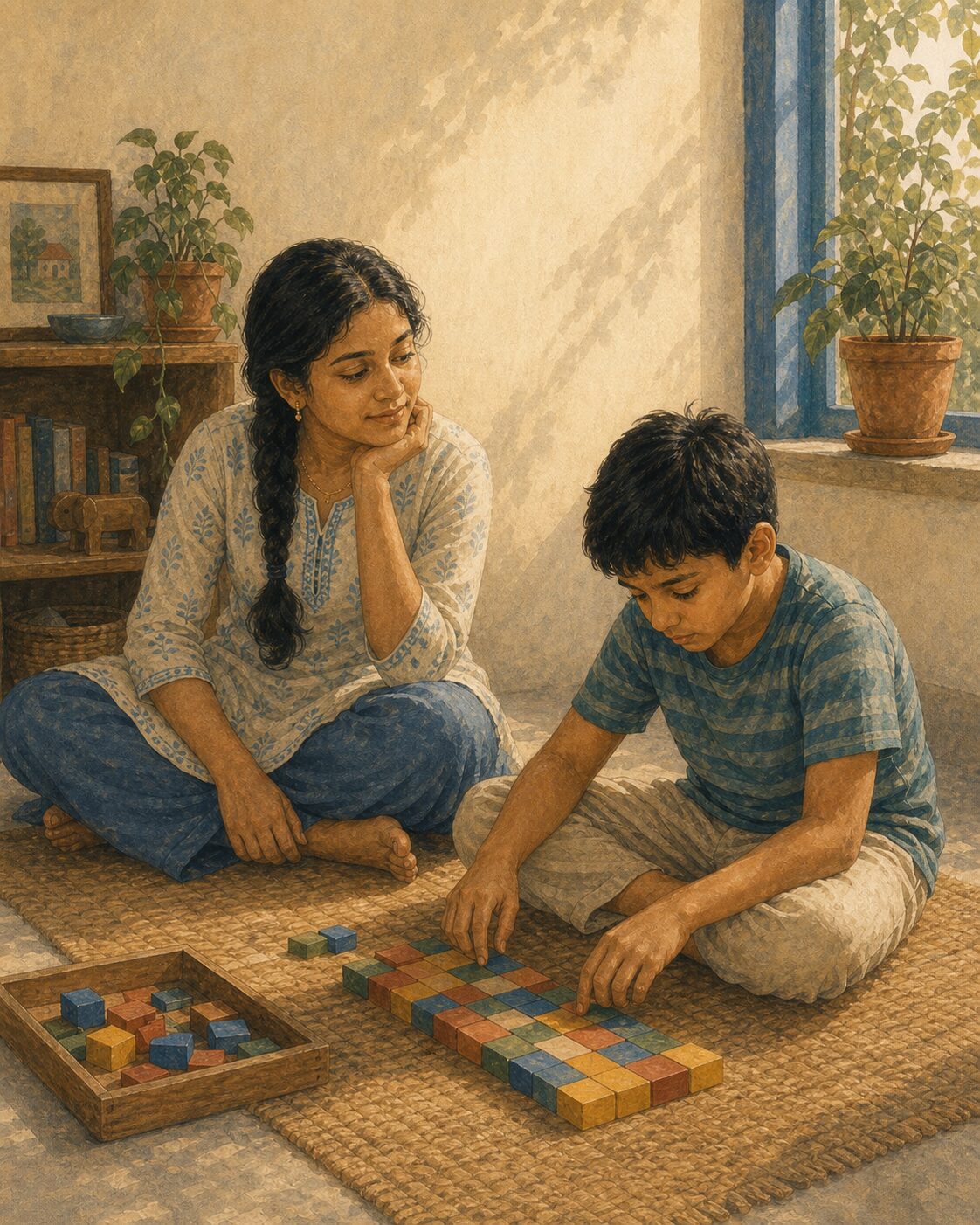 Riya and Aman, side by side on something he loves.