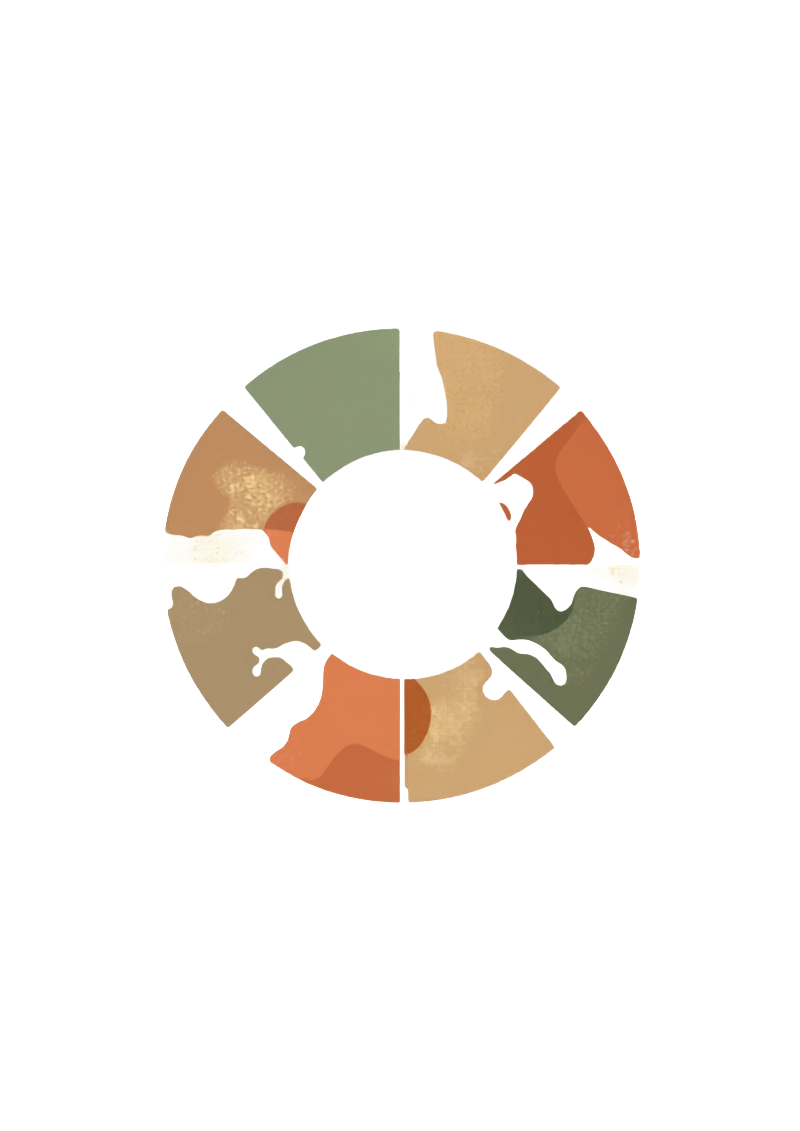 Abstract illustration of a circle reassembling
