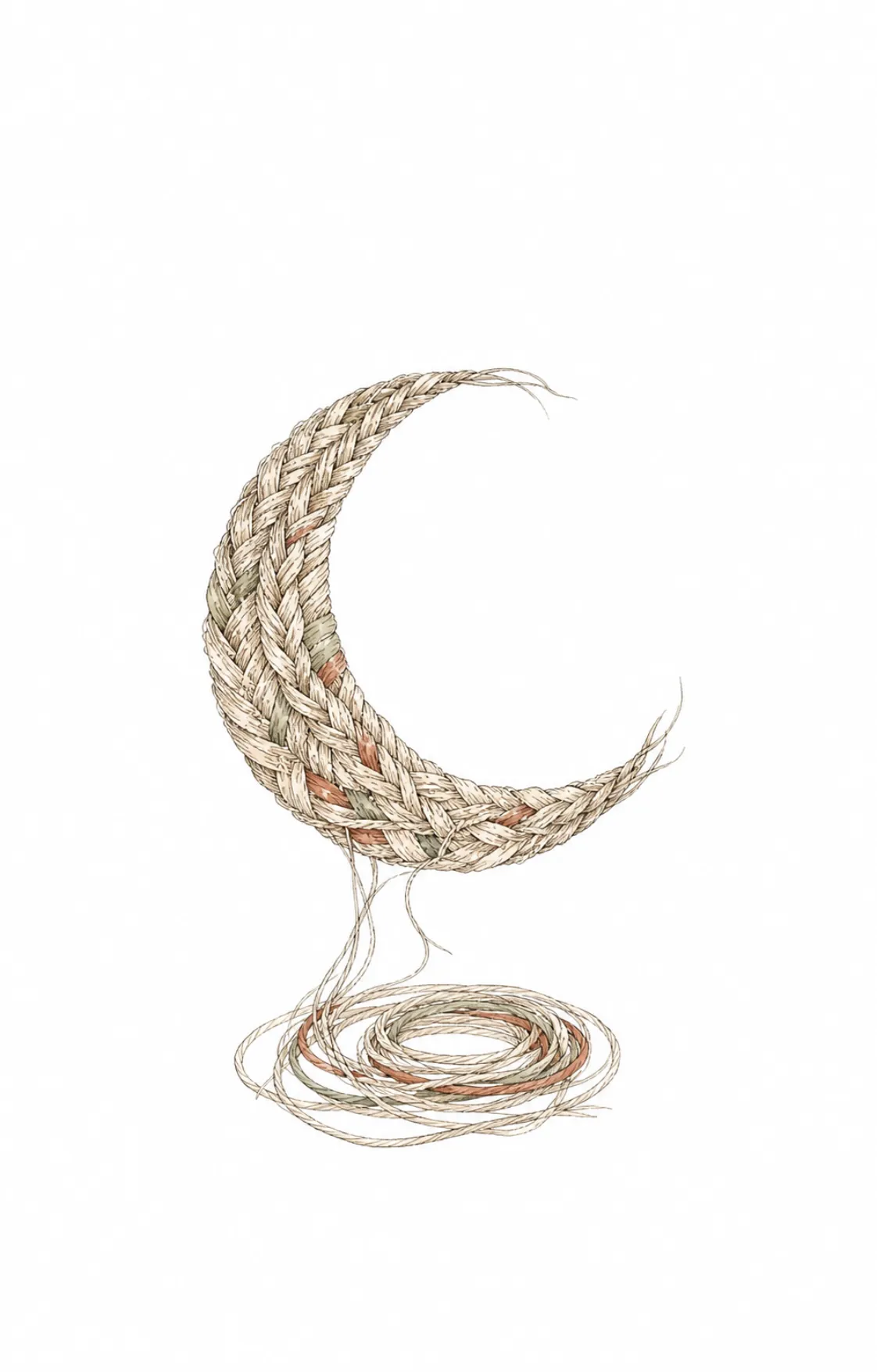 Abstract illustration of peaceful moon and stars