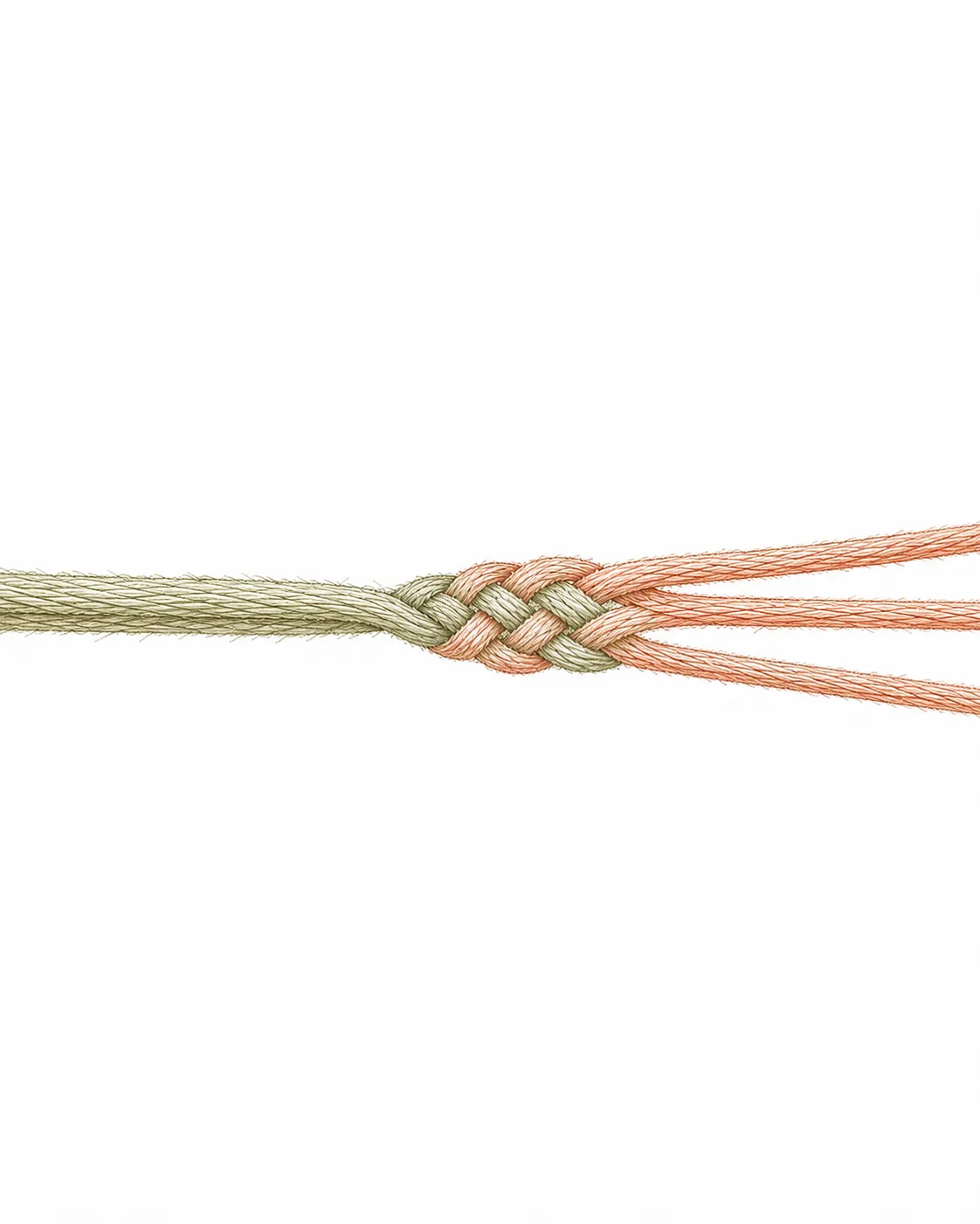 Braid gathering several fine strands
