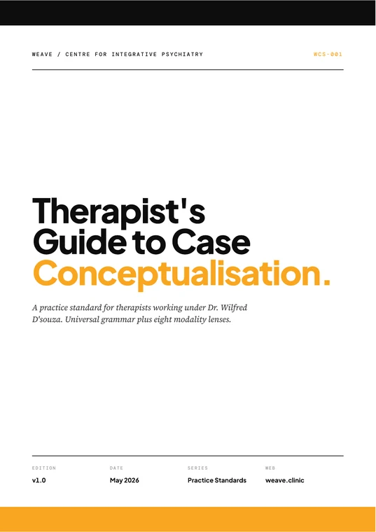 Cover of the Therapist's Guide to Case Conceptualisation by Dr. Wilfred D'souza